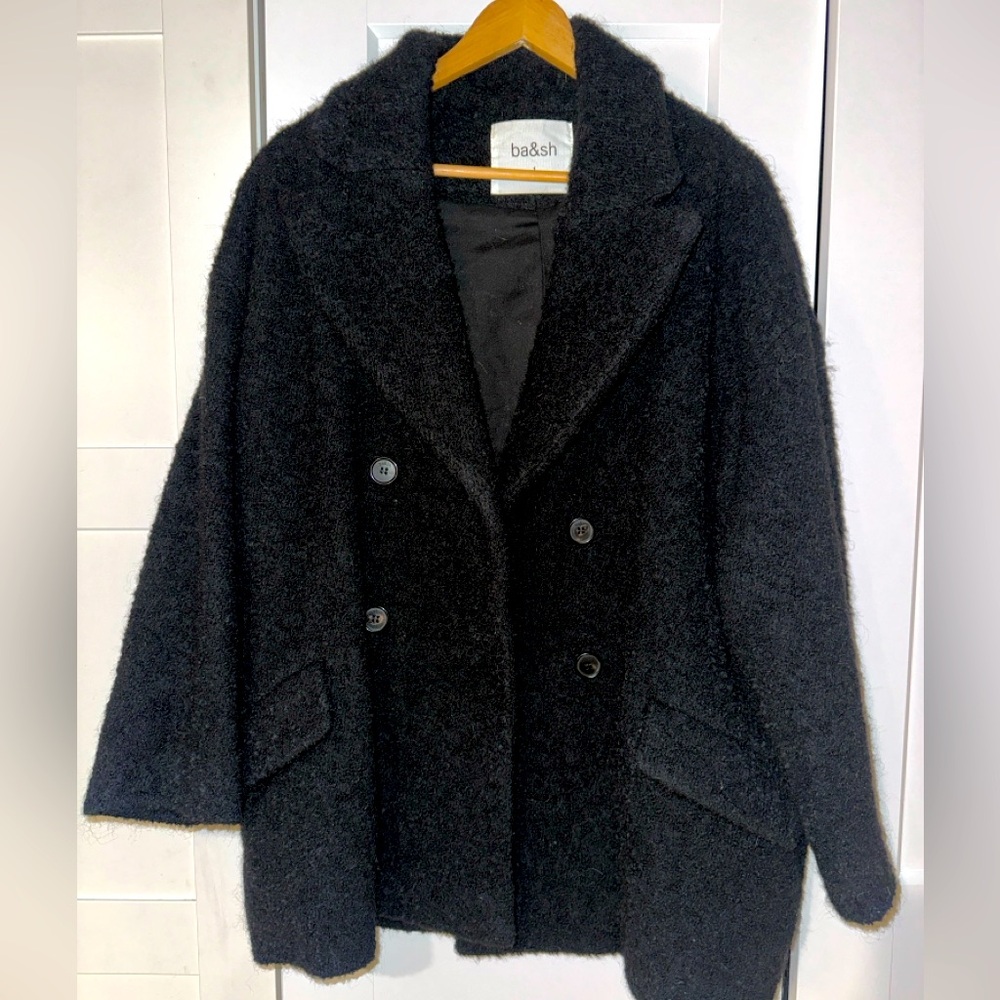 ba&sh Women's black oversized  Pea Coat